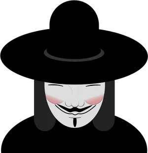 Mysterious Smiling Figure Graphic PNG Image