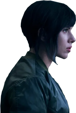 Mysterious Woman Side Profile PNG Image