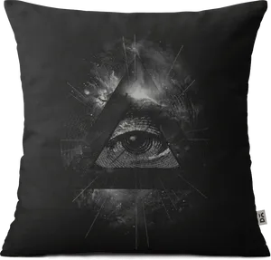 Mystic Eye Black Pillow PNG Image