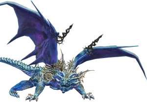 Mystical Blue Dragon PNG Image