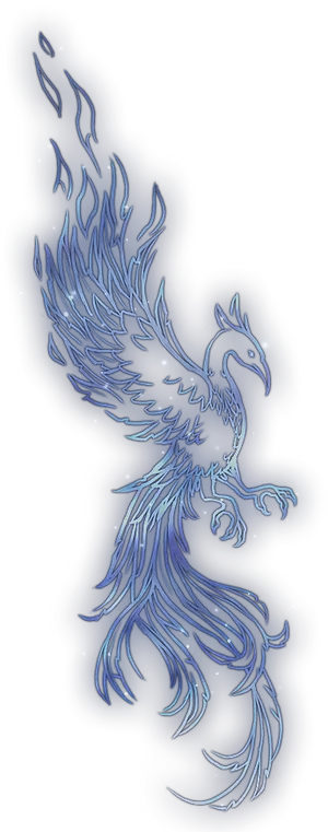 Mystical Blue Phoenix Art PNG Image