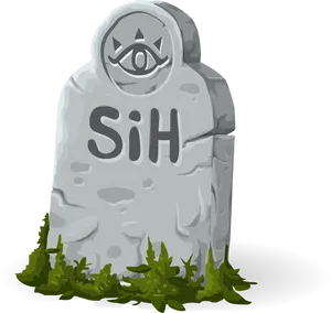 Mystical Eye Gravestone Illustration PNG Image