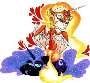 Mystical_ Fire_and_ Shadow_ Creatures PNG Image