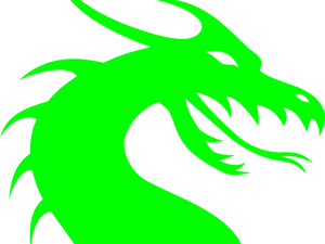 Mystical_ Green_ Dragon_ Silhouette.png PNG Image