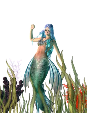 Mystical Mermaidin Seabed Forest.jpg PNG Image