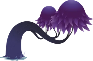 Mystical_ Purple_ Fungi_ Illustration PNG Image