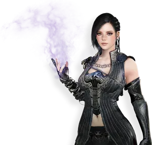 Mystical_ Sorceress_with_ Purple_ Energy PNG Image