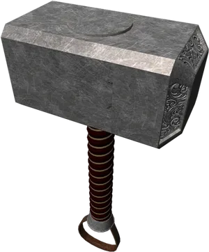 Mythical Themed Hammer3 D Model PNG Image