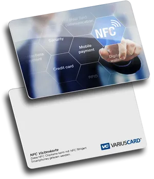 N F C Technology Business Card Mockup PNG Image