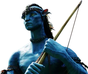 Na'vi_ Hunter_ With_ Bow PNG Image