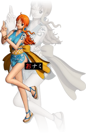 Nami One Piece Character Pose PNG Image