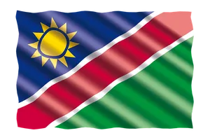 Namibian Flag Waving PNG Image