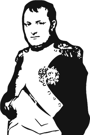 Napoleonic Silhouette Portrait PNG Image