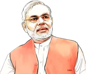 Narendra Modi Illustration PNG Image