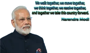 Narendra Modi Unity Quote PNG Image