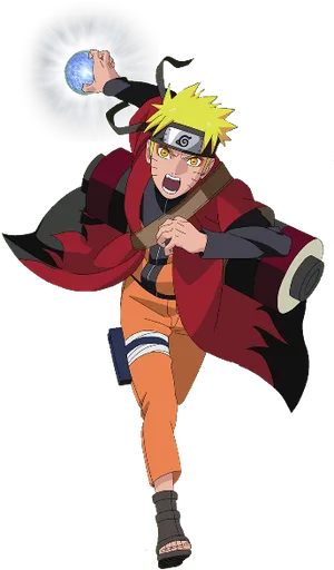 Naruto Performing Rasengan PNG Image