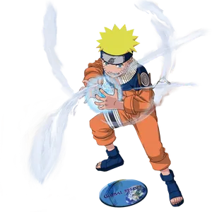 Naruto Performing Rasengan PNG Image