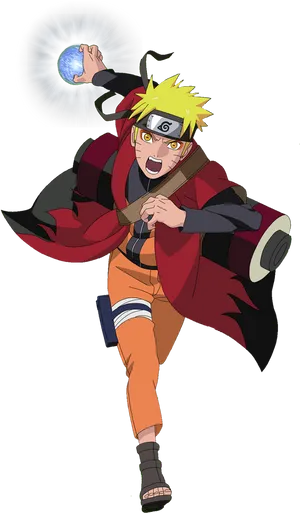 Naruto Performing Rasengan PNG Image