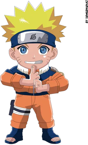 Naruto_ Uzumaki_ Finger_to_ Lips_ Pose PNG Image