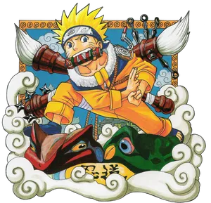 Naruto Uzumaki Kunaiand Frogs PNG Image