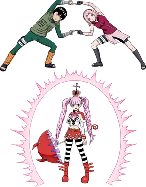 Narutoand One Piece Crossover Art PNG Image