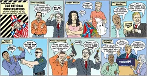 National Conversations Comic Strip PNG Image