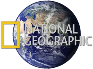 National Geographic Logo Over Earth PNG Image