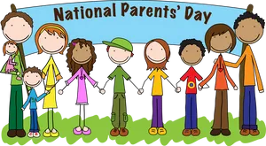 National Parents Day Celebration Cartoon PNG Image