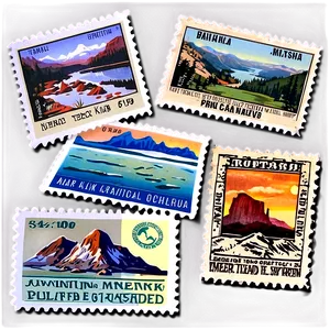 National Park Postcard Stamp Png 06272024 PNG Image