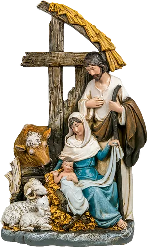 Nativity Scene Figurine PNG Image