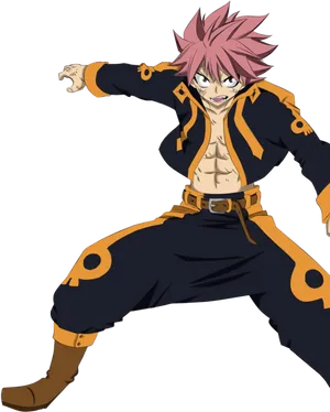 Natsu Dragneel Fairy Tail Anime Character PNG Image