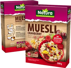 Natura Cranberry Muesli Packaging PNG Image