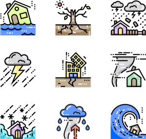 Natural_ Disasters_ Icon_ Set PNG Image