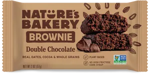 Natures Bakery Double Chocolate Brownie Packaging PNG