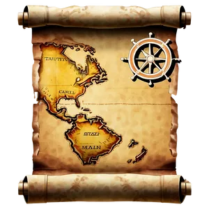 Nautical Map Scroll Paper Png Kol9 PNG Image