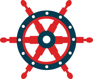 Nautical Ship Wheel Vector PNG Image