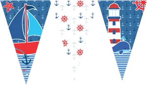 Nautical Themed Banner Design PNG Image