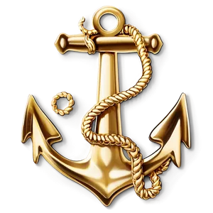 Navy Anchor In Gold Color Png 06292024 PNG Image