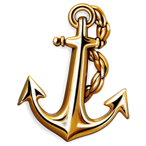 Navy Anchor In Gold Color Png Bgl65 PNG Image