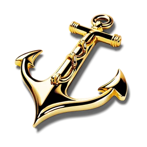 Navy Anchor In Gold Color Png Lom PNG Image