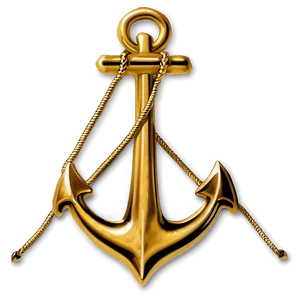 Navy Anchor In Gold Color Png Xal63 PNG Image