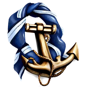 Navy Anchor In Watercolor Png Tsr55 PNG Image