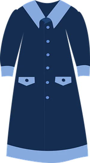 Navy Blue Coat Clipart PNG Image