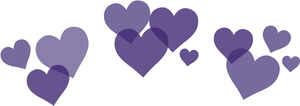 Navy Blue Hearts Transparent Background PNG Image