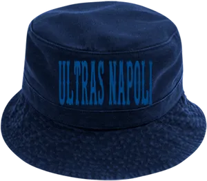 Navy Blue Ultras Napoli Bucket Hat PNG Image