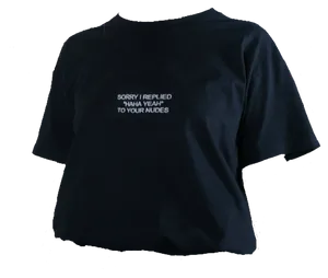 Navy Shirt With Text PNG Image