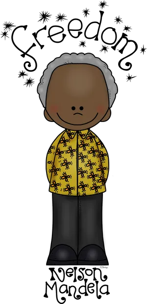 Nelson Mandela Cartoon Freedom Illustration PNG Image