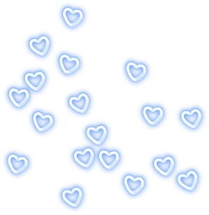 Neon Blue Heartson Black Background PNG Image