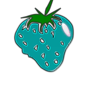 Neon Blue Strawberry Art PNG Image