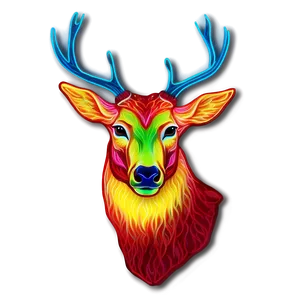 Neon Deer Head Sign Png 06212024 PNG Image